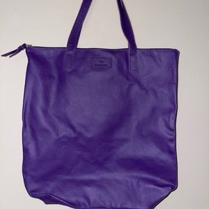 Purple Leather JM New York Tote Bag